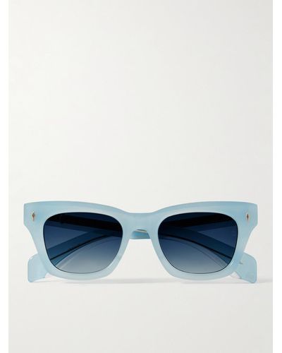 Jacques Marie Mage Dealan Sonnenbrille mit eckigem Rahmen aus Azetat - Blau