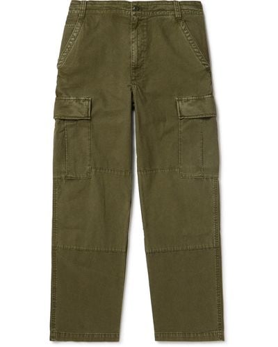 Alex Mill Straight-leg Garment-dyed Paneled Cotton-canvas Cargo Pants - Green