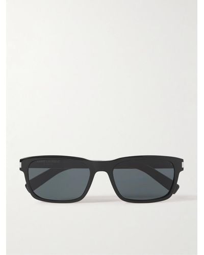 Saint Laurent New Wave Rectangular-frame Acetate Sunglasses - Grey