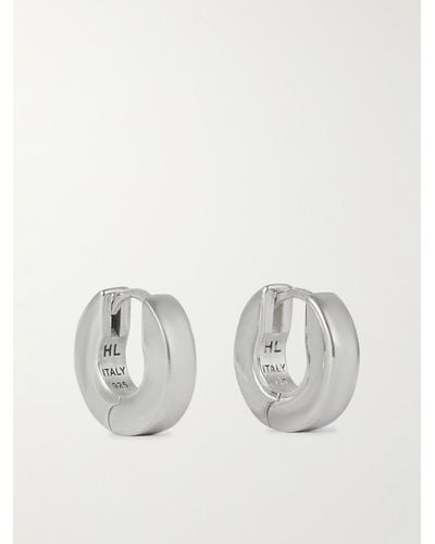 Hatton Labs Edge Silver Hoop Earrings - White