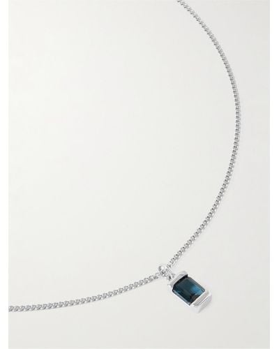 Miansai Valor Sterling Silver Topaz Pendant Necklace - White