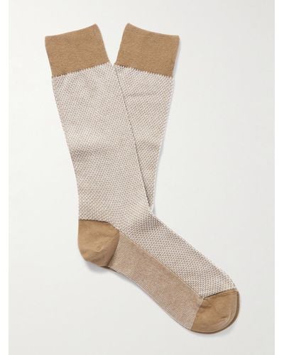 ZEGNA Levity Birdseye Knitted Socks - White