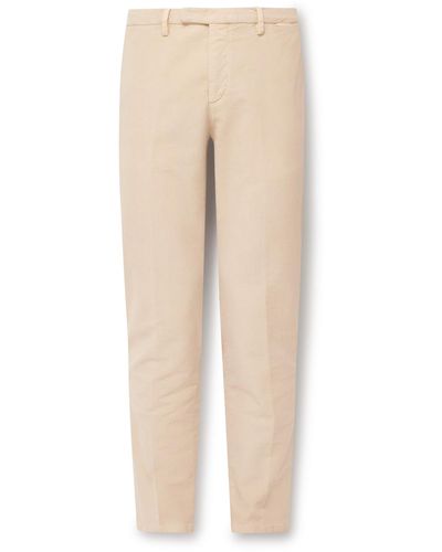 Boglioli Slim-fit Stretch-cotton And Modal-blend Corduroy Pants - Natural