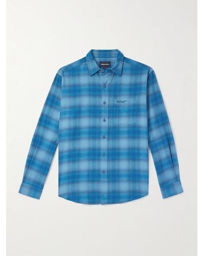 thisisneverthat Checked Cotton-flannel Shirt - Blue