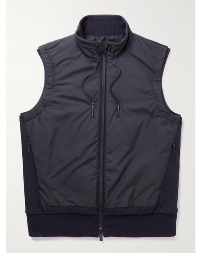Zegna High Performance Quilted Shell-panelled Wool Gilet - Blue
