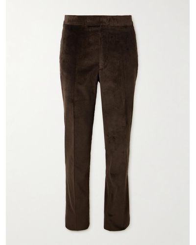 Kingsman Tapered Cotton-corduroy Suit Pants - Brown
