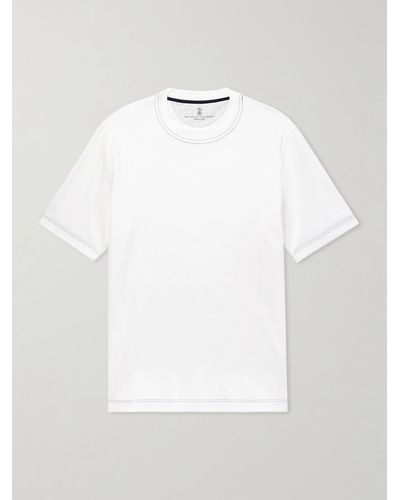 Brunello Cucinelli T-Shirt aus Baumwoll-Jersey - Weiß
