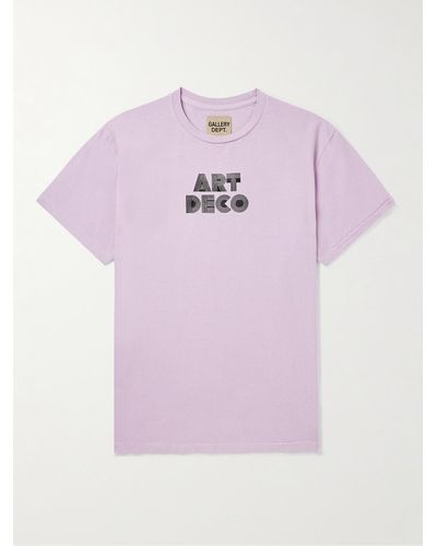 GALLERY DEPT. Art Deco T-Shirt aus Baumwoll-Jersey mit Logoprint in Glitter-Optik - Pink