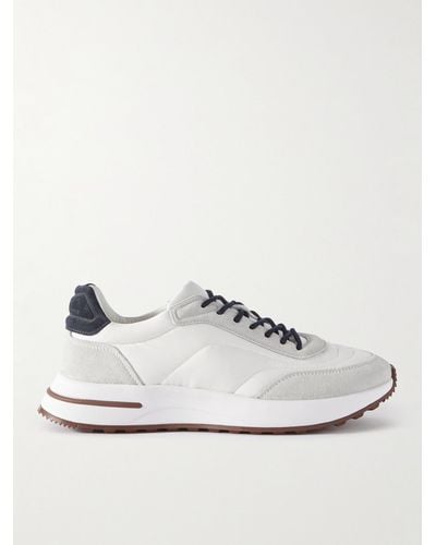 Loro Piana Weekend Walk Suede-trimmed Shell Trainers - White