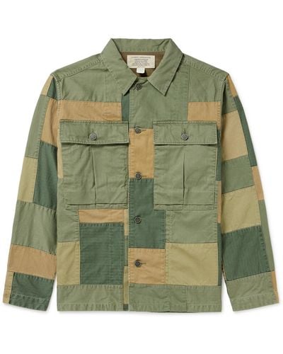 RRL Infantry Patchwork Cotton Shirt - Green