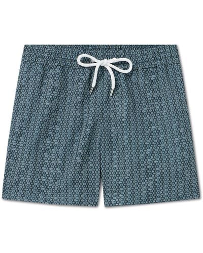 Frescobol Carioca Slim-fit Short-length Printed Recycled Swim Shorts - Blue