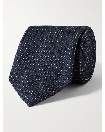 Richard James 8.5cm Polka Dot Silk-jacquard Tie - Blue