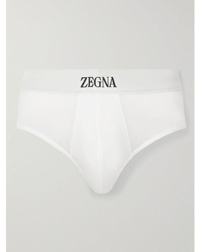 Zegna Stretch-cotton Briefs - White