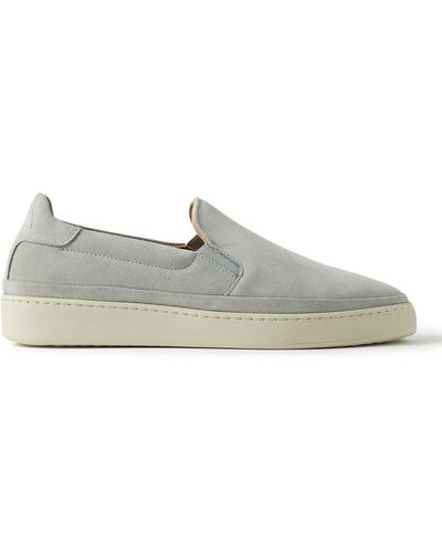 Mulo Suede Slip-on Sneakers - Gray