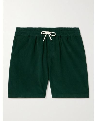 Portuguese Flannel Shorts a gamba dritta in velluto a coste di cotone con coulisse - Verde