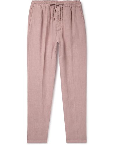 Altea Tapered Linen Drawstring Pants - Pink