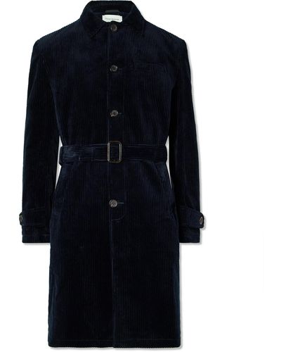 Oliver Spencer Grandpa Cotton-corduroy Coat - Blue