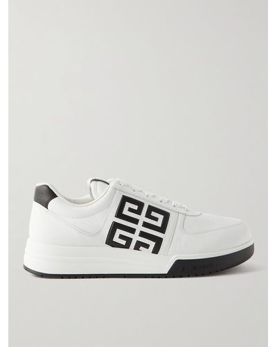 Givenchy G4 Logo-embossed Leather Trainers - Metallic