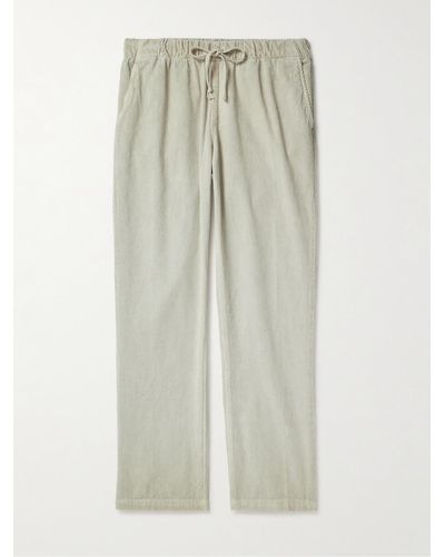 Save Khaki Easy Straight-leg Cotton-corduroy Elasticated Trousers - White