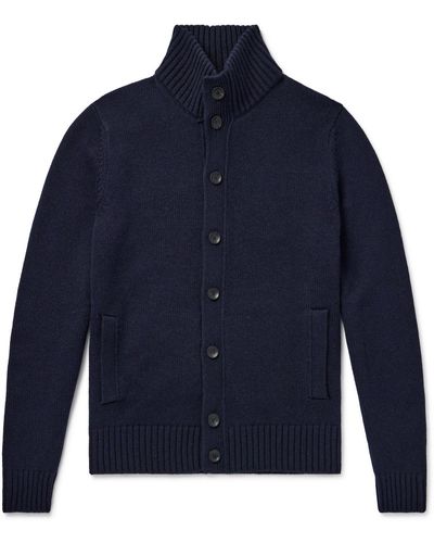 Incotex Zanone Cashmere Cardigan - Blue