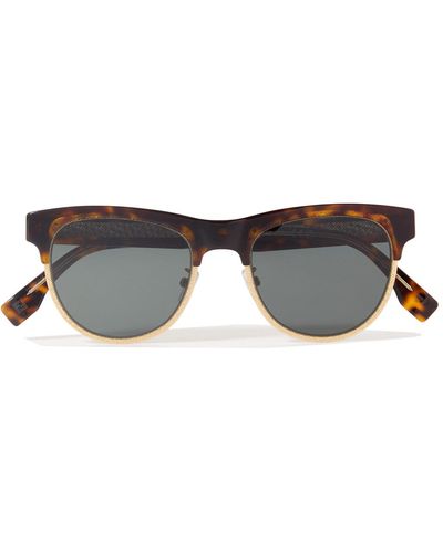 Fendi D-frame Tortoiseshell Acetate And Gold-tone Sunglasses - Black