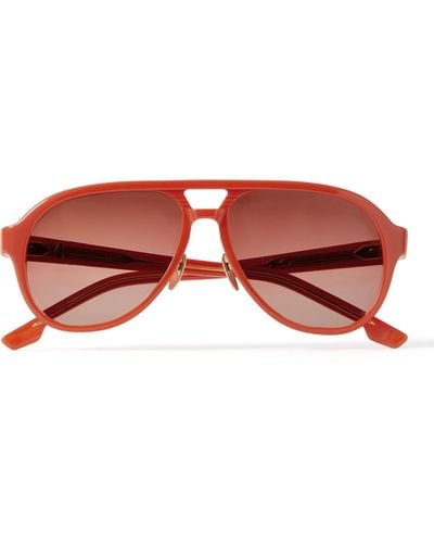 Jacques Marie Mage George Cortina Aviator-style Acetate Sunglasses - Red