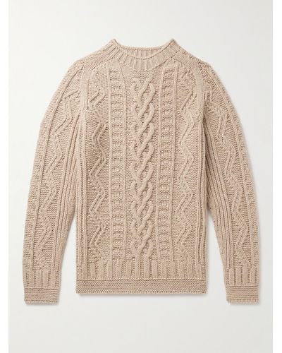 Howlin' Super Cult Slim-fit Cable-knit Virgin Wool Sweater - Natural
