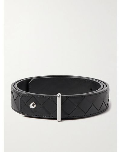 Bottega Veneta 3cm Intrecciato Leather Belt - Black