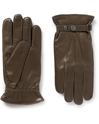 Hestra Jake Wool-lined Leather Gloves - Green