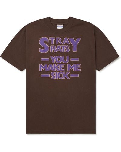 Stray Rats You Make Me Sick Logo-print Cotton-jersey T-shirt - Brown