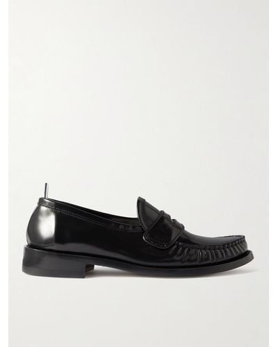 Thom Browne Varsity Patent-leather Penny Loafers - Black