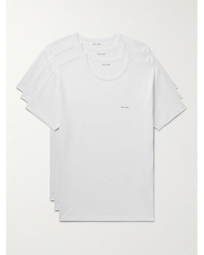Paul Smith Three-pack Logo-print Organic Cotton-jersey T-shirts - White