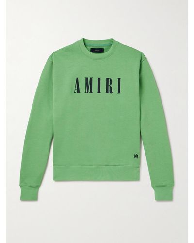 Amiri Logo-print Cotton-jersey Sweatshirt - Green