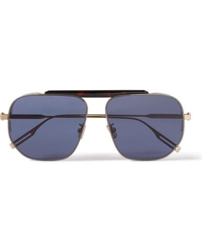 Dior Neodior Nu Aviator-style Tortoiseshell Acetate And Gold-tone Sunglasses - Blue