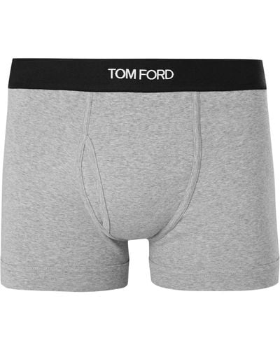 Tom Ford Stretch-cotton Boxer Briefs - Gray