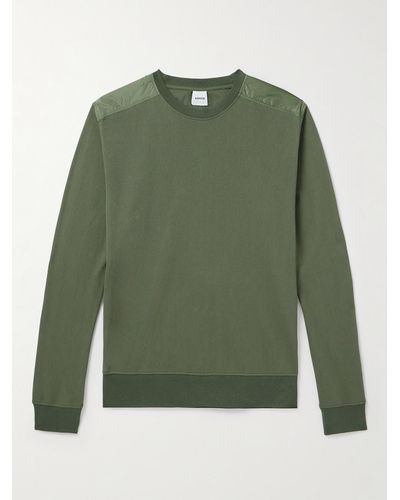 Aspesi Pullover in cotone a nido d'ape con finiture in shell - Verde