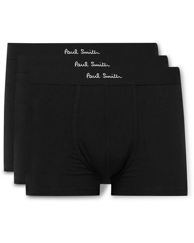Paul Smith Three-pack Stretch Organic Cotton Boxer Briefs - Black