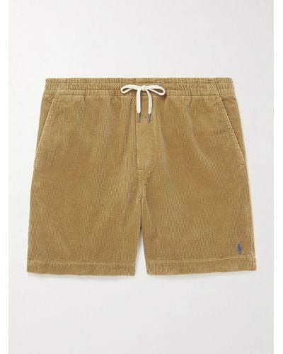 Polo Ralph Lauren Prepster gerade geschnittene Shorts aus Baumwollcord mit Kordelzugbund - Natur