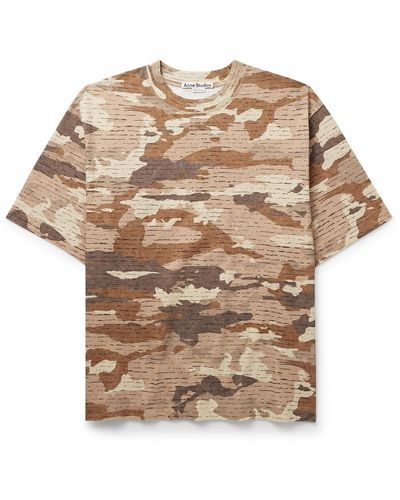 Acne Studios Extorr Crystal-embellished Camouflage-print Cotton-jersey T-shirt - Natural