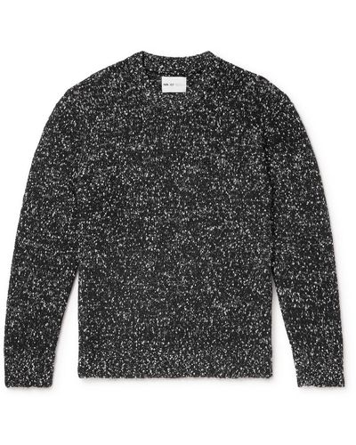 NN07 Throwing Fits Mélange Knitted Sweater - Gray