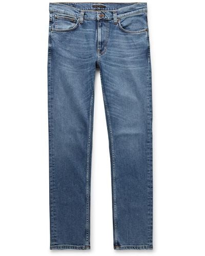 Nudie Jeans Lean Dean Slim-fit Tapered Organic Stretch-denim Jeans - Blue