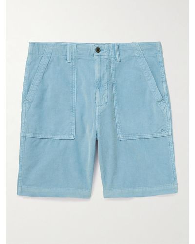 Outerknown Seventyseven Straight-leg Organic Cotton-corduroy Shorts - Blue