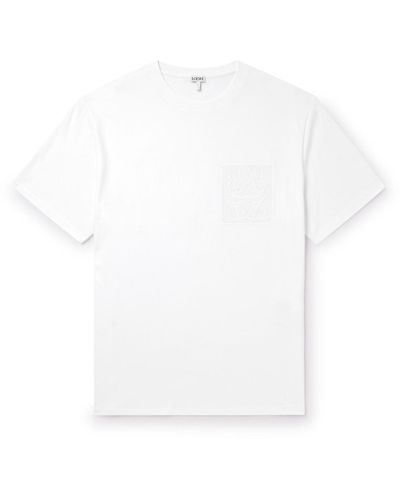 Loewe Logo-appliquéd Cotton-jersey T-shirt - White