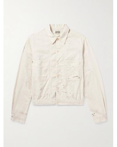 RRL Mathieu Paint-splattered Cotton-twill Shirt Jacket - Natural