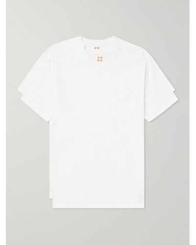 Beams Plus Set aus zwei T-Shirts aus Baumwoll-Jersey - Weiß