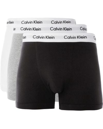 Calvin Klein Three-pack Stretch-cotton Trunks - Black