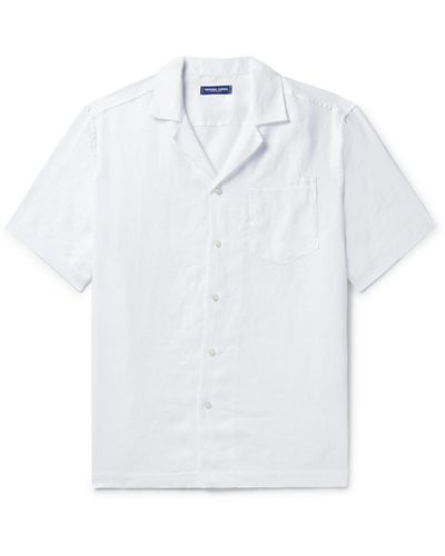 Frescobol Carioca Angelo Camp-collar Linen Shirt - White
