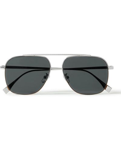 Fendi Aviator-style Silver-tone Sunglasses - Metallic