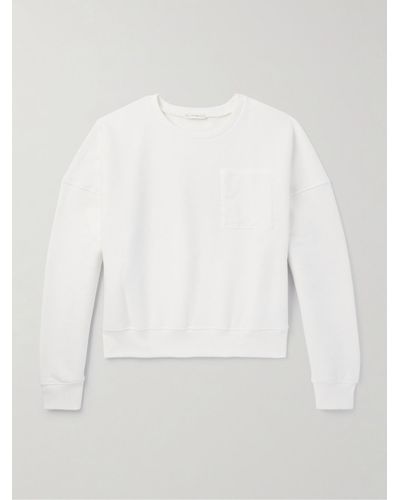 The Row Troy Poplin-trimmed Cotton-blend Jersey Sweatshirt - White