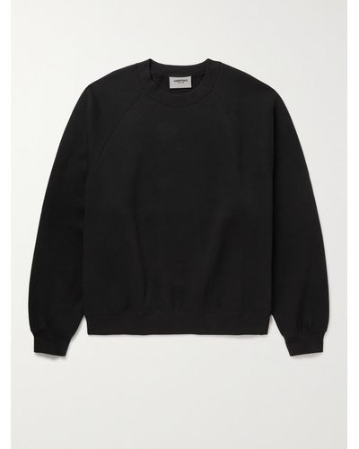 Fear Of God Logo-detailed Cotton-blend Jersey Sweatshirt - Black